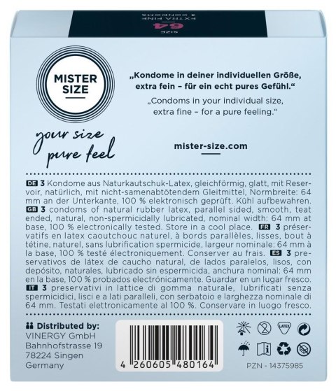 Prezerwatywy - Mister Size 64mm - 3 szt.