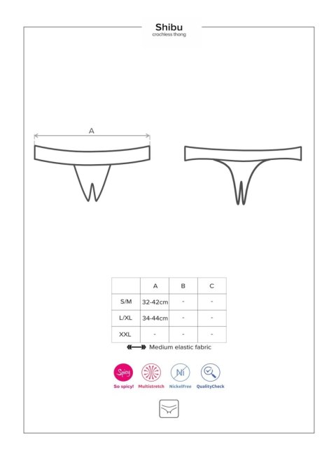 Obsessive - Stringi - Shibu stringi otwarte czarne L/XL Obsessive - Stringi - Shibu stringi otwarte czarne L/XL