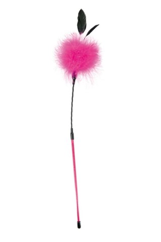 Bat z łaskoczącym piórkiem - PINK POMPOM WHIP