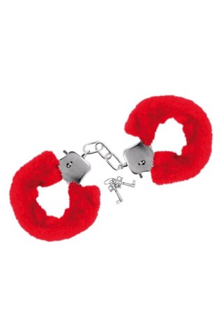 Kajdanki z futerkiem - RED WRIST HANDCUFFS