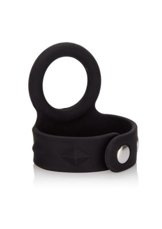 Pierścień erekcyjny - 3-Snap Scrotum Ring - Medium Black