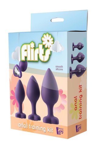 Zestaw 3 korków analnych z krzystałkami - FLIRTS ANAL TRAINING KIT GEM STONE PURPLE