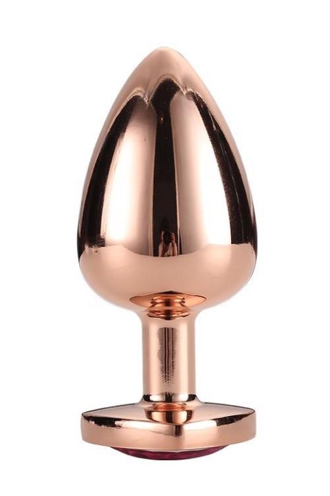 Korek analny z kryształkiem - GLEAMING LOVE ROSE GOLD PLUG LARGE