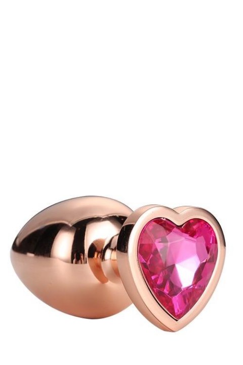 Korek analny z kryształkiem - GLEAMING LOVE ROSE GOLD PLUG LARGE