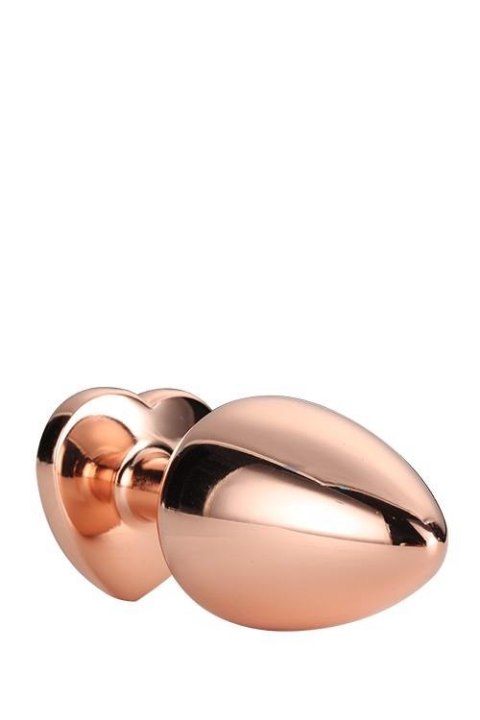 Korek analny z kryształkiem - GLEAMING LOVE ROSE GOLD PLUG LARGE