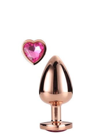 Korek analny z kryształkiem - GLEAMING LOVE ROSE GOLD PLUG MEDIUM