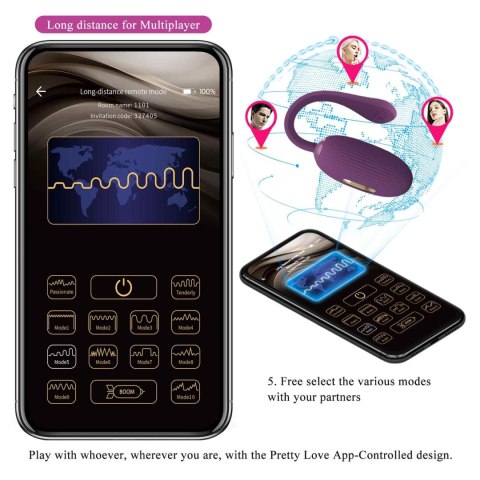 PRETTY LOVE - Doreen, 12 vibration functions 3 electric shock functions Mobile APP Long-distance Control PRETTY LOVE - Doreen, 12 vibration functions 3 electric shock functions Mobile APP Long-distance Control