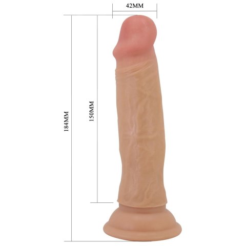 PRETTY LOVE - QUENTIN 7.2"(184mm) Sliding Skin Series TPR, Suction base Bendable PRETTY LOVE - QUENTIN 7.2"(184mm) Sliding Skin Series TPR, Suction base Bendable