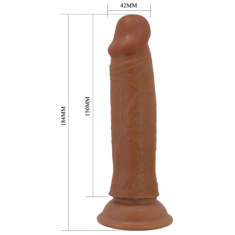 PRETTY LOVE - QUENTIN 7.2"(184mm) Sliding Skin Series TPR, Suction base Bendable PRETTY LOVE - QUENTIN 7.2"(184mm) Sliding Skin Series TPR, Suction base Bendable