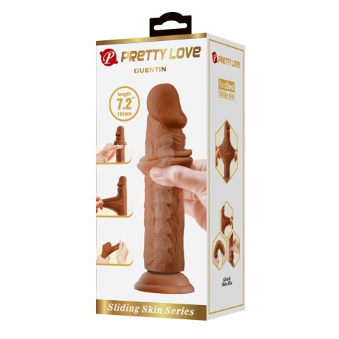 PRETTY LOVE - QUENTIN 7.2"(184mm) Sliding Skin Series TPR, Suction base Bendable PRETTY LOVE - QUENTIN 7.2"(184mm) Sliding Skin Series TPR, Suction base Bendable