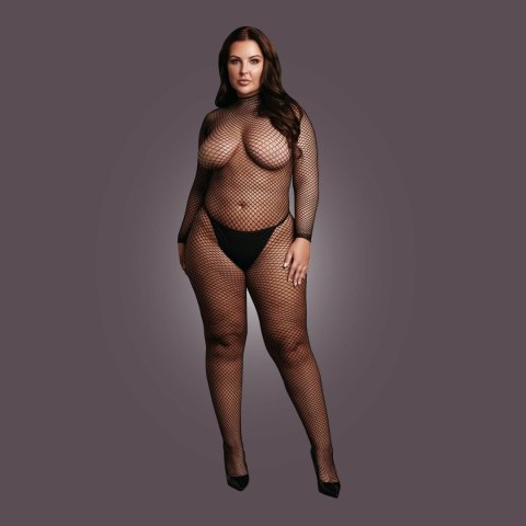 Le Désir - Bodystocking z siateczkową strukturą, otwartym krokiem i golfem Le Désir - Bodystocking z siateczkową strukturą, otwartym krokiem i golfem