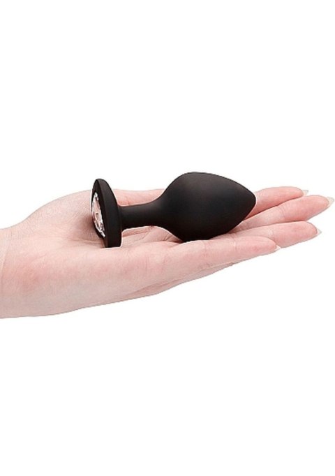 Korek analny z kryształkiem - Diamond Heart Butt Plug - Large - Black Korek analny z kryształkiem - Diamond Heart Butt Plug - Large - Black