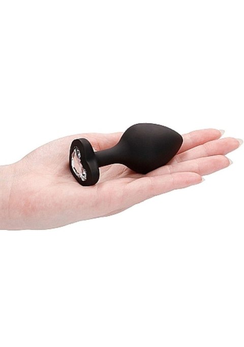 Korek analny z kryształkiem - Diamond Heart Butt Plug - Large - Black Korek analny z kryształkiem - Diamond Heart Butt Plug - Large - Black