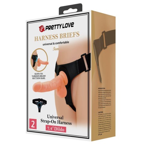 Stap-on - HARNESS BRIEFS- Tom, Universal Strap-On, 7.4'' Dildo Stap-on - HARNESS BRIEFS- Tom, Universal Strap-On, 7.4'' Dildo