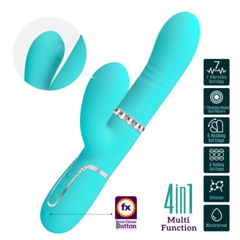 PRETTY LOVE - Mariana light blue, 7 vibration functions, 7 thrusting settings, 4 rolling functions, 4 nodding functions PRETTY LOVE - Mariana light blue, 7 vibration functions, 7 thrusting settings, 4 rolling functions, 4 nodding functions