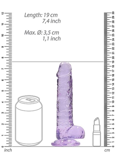 7"" / 18 cm Realistic Dildo With Balls - Purple 7"" / 18 cm Realistic Dildo With Balls - Purple