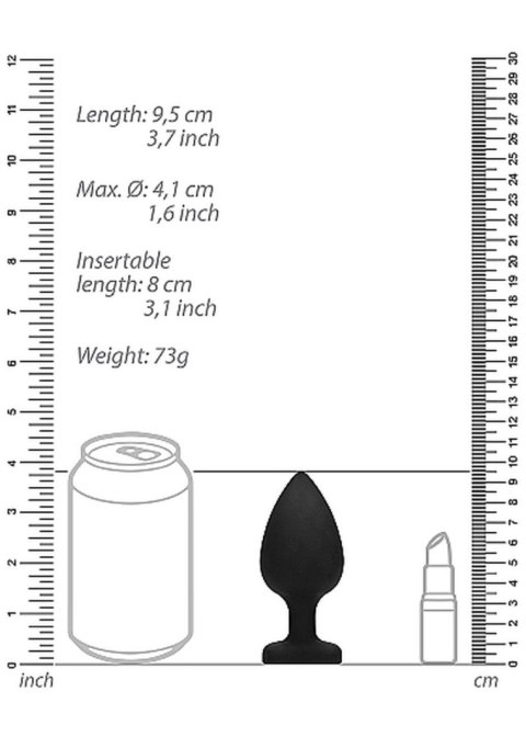 Korek analny z kryształkiem - Diamond Heart Butt Plug - Extra Large - Black Korek analny z kryształkiem - Diamond Heart Butt Plug - Extra Large - Black