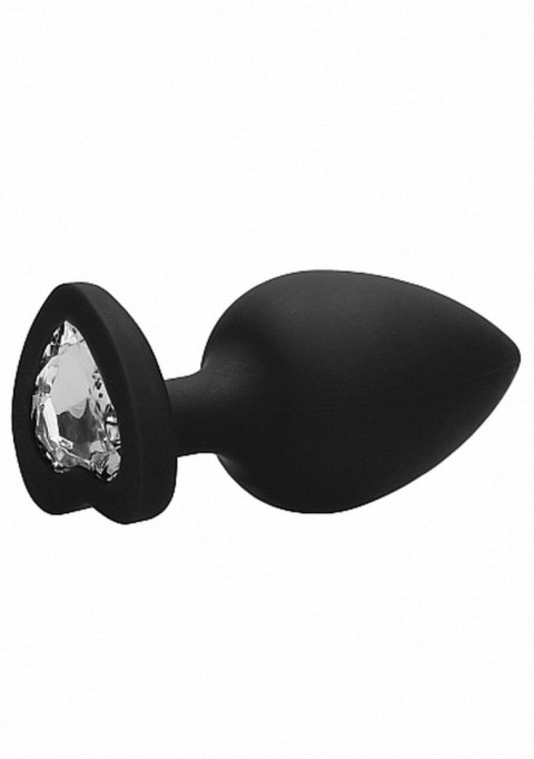 Korek analny z kryształkiem - Diamond Heart Butt Plug - Extra Large - Black Korek analny z kryształkiem - Diamond Heart Butt Plug - Extra Large - Black