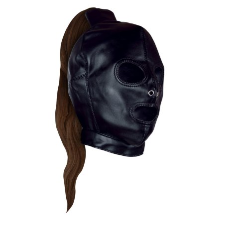 Maska z brązowym kucykiem - Mask with Brown Ponytail - Black Maska z brązowym kucykiem - Mask with Brown Ponytail - Black