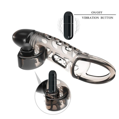 ROMANCE - Penis sleeve, TPE material,vibration, battery LR41*3, Black ROMANCE - Penis sleeve, TPE material,vibration, battery LR41*3, Black