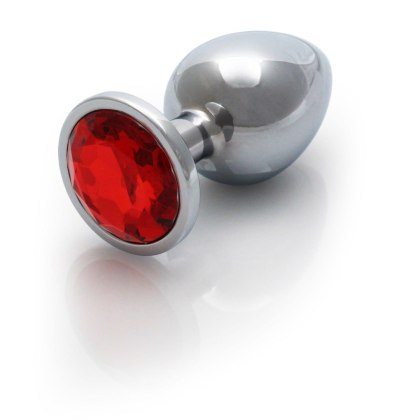 Korek analny z kryształkiem - Round Gem Butt Plug - Large