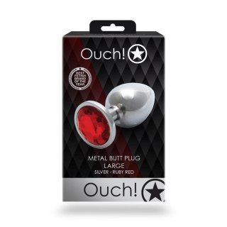Korek analny z kryształkiem - Round Gem Butt Plug - Large