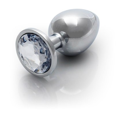Korek analny z kryształkiem - Round Gem Butt Plug - Large