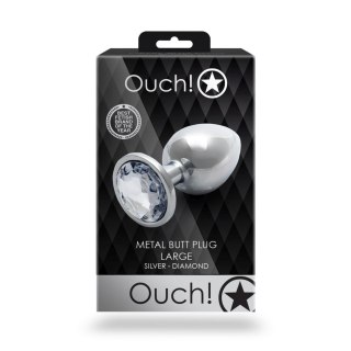 Korek analny z kryształkiem - Round Gem Butt Plug - Large
