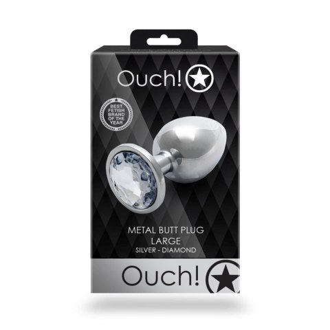 Korek analny z kryształkiem - Round Gem Butt Plug - Large Korek analny z kryształkiem - Round Gem Butt Plug - Large