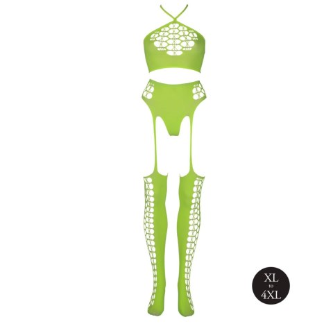 Ouch! - Komplet - Two Piece with Crop Top and Stockings XL/XXXXL Ouch! - Komplet - Two Piece with Crop Top and Stockings XL/XXXXL