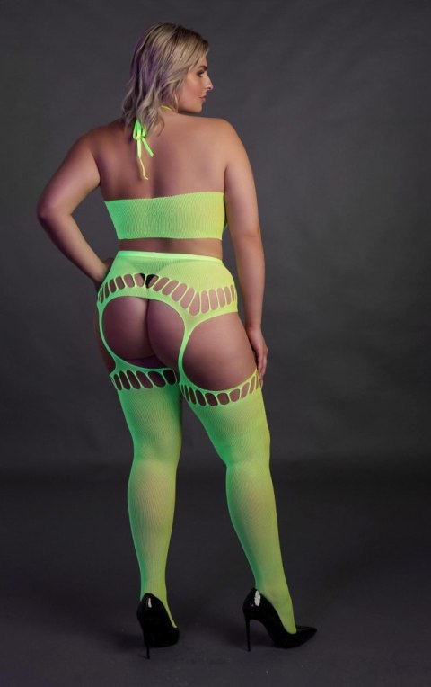 Ouch! - Dwóczęściowy Bodystocking - Two Piece with Crop Top and Stockings XL/XXXXL Ouch! - Dwóczęściowy Bodystocking - Two Piece with Crop Top and Stockings XL/XXXXL