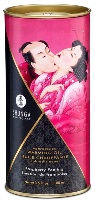 Shunga - Rozgrzewający olejek do masażu - Warming Oil Raspberry Feeling