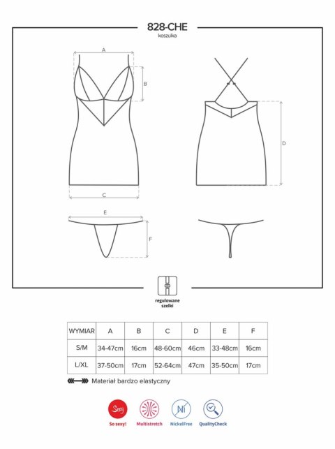 Koszulka i stringi - 828-CHE-1 - L/XL Koszulka i stringi - 828-CHE-1 - L/XL
