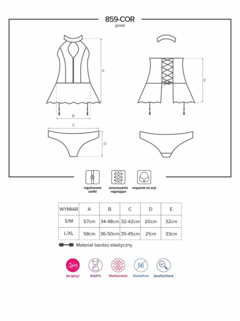 Gorset i figi - 859-COR-1 - S/M Gorset i figi - 859-COR-1 - S/M