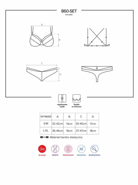 Komplet 2-częściowy czerwony - 860-SET-3 - S/M Komplet 2-częściowy czerwony - 860-SET-3 - S/M