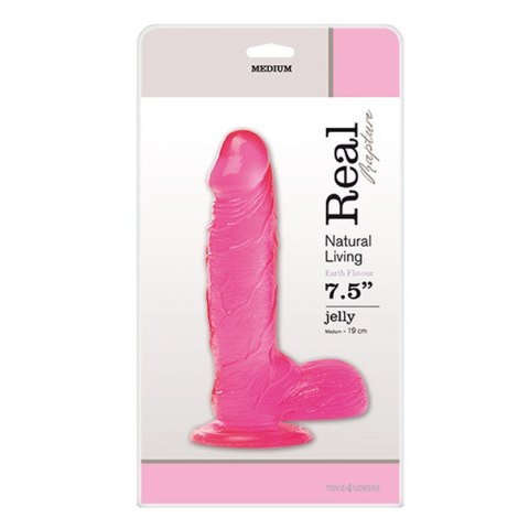 Dildo-JELLY DILDO REAL RAPTURE PINK 7.5" Dildo-JELLY DILDO REAL RAPTURE PINK 7.5"