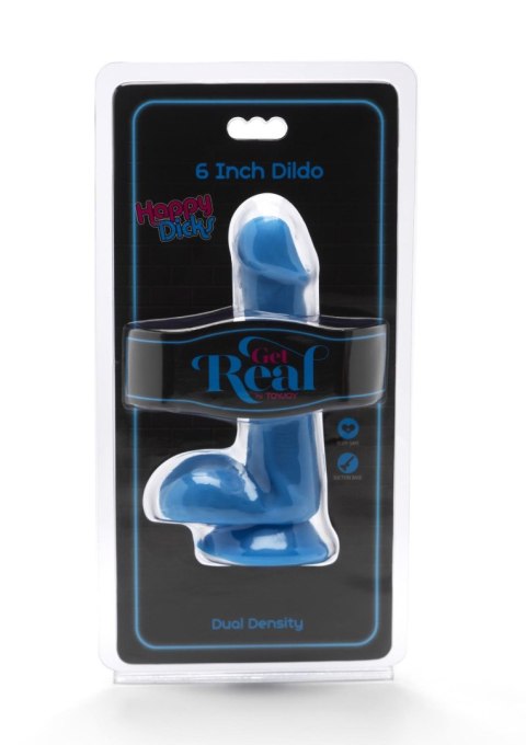 Happy Dicks Dildo 6 inch Balls Blue Happy Dicks Dildo 6 inch Balls Blue