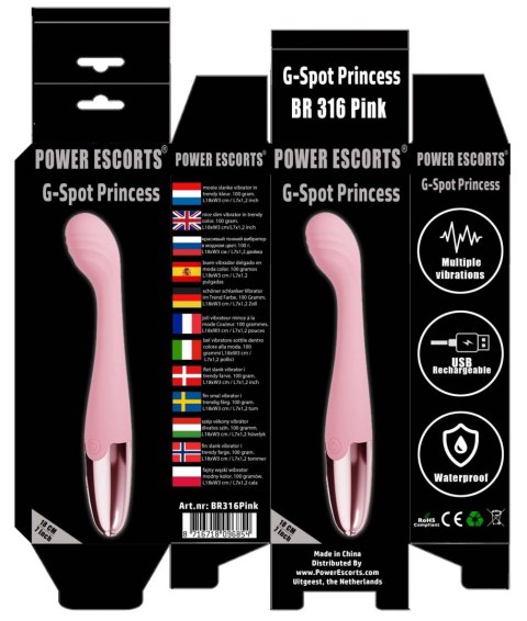 Power Escorts - Pink - G Spot Princess - 18 Cm / 7 Inch Silicone G Spot Vibrator Power Escorts - Pink - G Spot Princess - 18 Cm / 7 Inch Silicone G Spot Vibrator