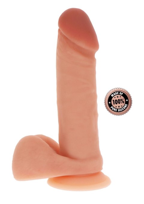 Silicone Dildo 8 Inch w Balls Light skin tone Silicone Dildo 8 Inch w Balls Light skin tone