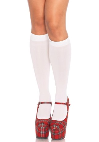 Podkolanówki - Nylon Knee Highs White