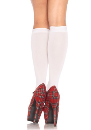 Podkolanówki - Nylon Knee Highs White