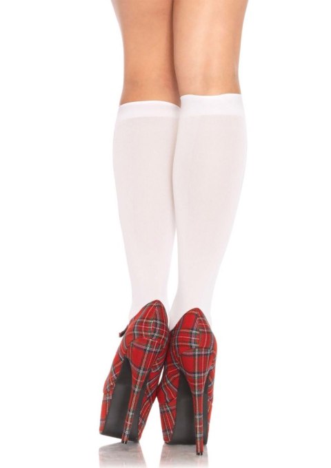 Podkolanówki - Nylon Knee Highs White Podkolanówki - Nylon Knee Highs White