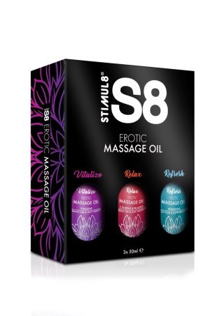 S8 - Zestaw 3 olejków do masażu - Massage Oil Box 3x 50ml Multi flavour