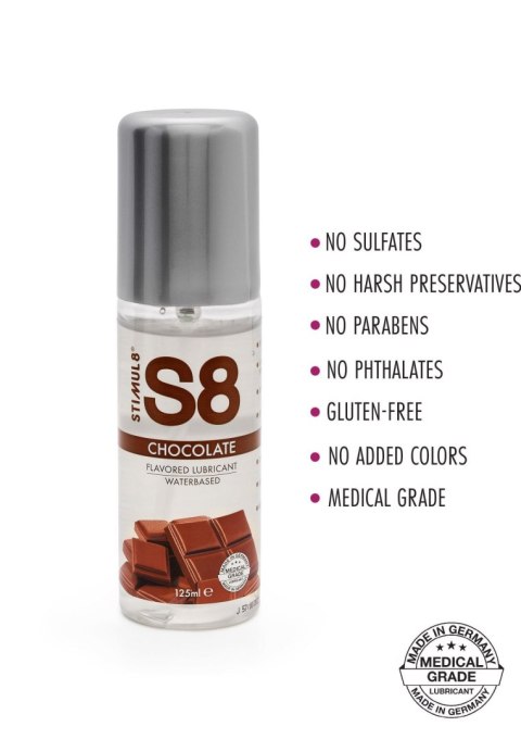 S8 - Żel smakowy na bazie wody - Flavored Lube 125ml Chocolate S8 - Żel smakowy na bazie wody - Flavored Lube 125ml Chocolate