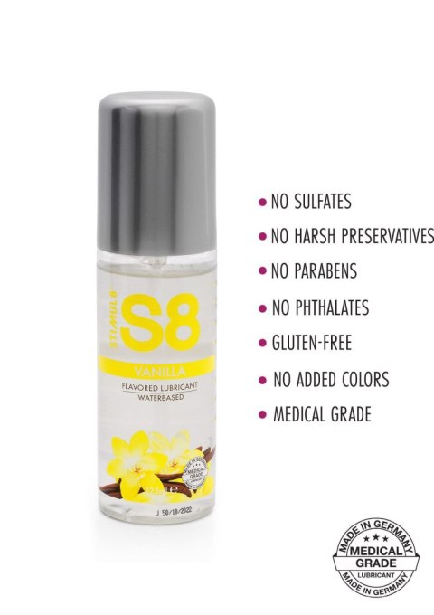 S8 - Żel smakowy na bazie wody - Flavored Lube 125ml Vanilla S8 - Żel smakowy na bazie wody - Flavored Lube 125ml Vanilla