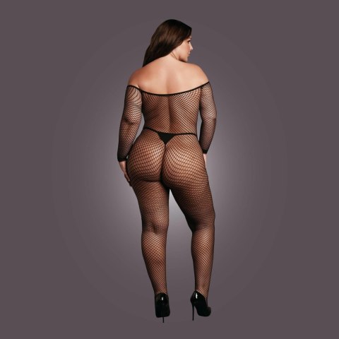 Le Désir - Bodystocking z odkrytymi ramionami, siateczkową strukturą i otwartym krokiem Le Désir - Bodystocking z odkrytymi ramionami, siateczkową strukturą i otwartym krokiem