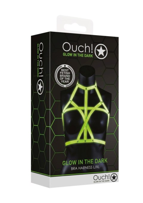 Ouch! - Bra Harness - uprząż na biust świecąca w ciemności - L/XL Ouch! - Bra Harness - uprząż na biust świecąca w ciemności - L/XL