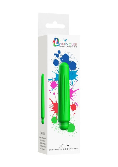 Delia - ABS Bullet With Sleeve - 10-Speeds - Green Delia - ABS Bullet With Sleeve - 10-Speeds - Green