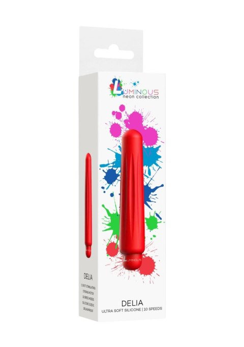 Delia - ABS Bullet With Sleeve - 10-Speeds - Red Delia - ABS Bullet With Sleeve - 10-Speeds - Red