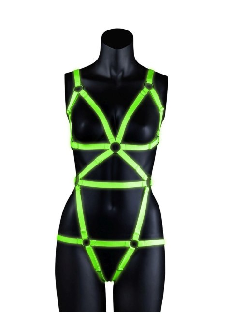 Uprząż - Full Body Harness - GitD - Neon Green/Black - S/M